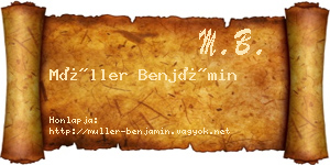 Müller Benjámin névjegykártya
